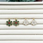 50PCS/10PCS Christmas Theme Earrings Vintage Metal Santa Earrings for Designing Women Fashion Christmas Gifts - Imagine 2