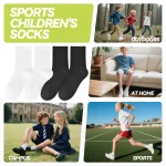 Children's pure cotton seamless socks,mesh thin mid-calf style for summer, suitable for students to wear to school, for sports - Imagine 5