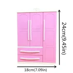 Dollhouse Wardrobe Double Door Portable Closet Furniture Girl Princess Bedroom Accessories for Barbiesss Kids Toy Birthday Gift - Imagine 2