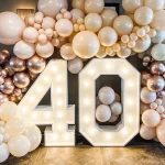 91.5cm Giant Led Light Birthday Number Figure 1st Birthday Anniversary Wedding Baby Shower Decor 30 40 50 Birthday Number Frame - Imagine 2