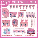 Disney Stitch Birthday Party Decoration Supplies Set Cartoon Pink Angel Tableware Paper Napkins Plates Cups Happy Birthday Kits - Imagine 5