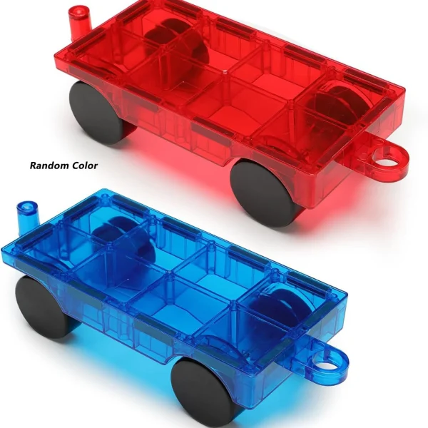 2.95" Magnetic Car Supplement Accessory Pack for Magnetic Building Blocks Tile Sensory Toy