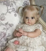 60CM Maggie Handmade High Quality Soft Vinyl Silicone Reborn Toddler Detailed Lifelike Hand-rooted hair Collectible Art Doll - Imagine 5