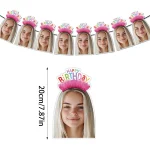 1set 8pcs Custom Birthday Photo Banner Personalized Face Photo Bunting Banner for Adult Birthday Party Favors Birthday Banner - Imagine 2