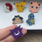 6/12pcs Pokemon Cartoon Metal Enamel Pins Set Cute Pikachu Snorlax Lapel Pins Poké Ball Brooch Denim Accessories Jewelry Badges - Imagine 3