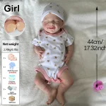 Realistic 17inch Reborn Doll Full Silicone Cuddly Baby Girl with Angelic Smile for Depression & Loneliness Support Collectibles - Imagine 6