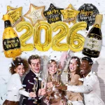 11 Pcs/set 32 inch Golden 2026 Number New Year Decorative Balloons Happy New Year Themed Party Scene Decoration - Imagine 4