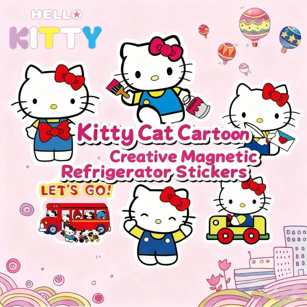 Limited New Arrival: Hello Kitty Cute Creative Fridge Magnets | Decorative Stickers for Door Fridge & Washing Machine。
