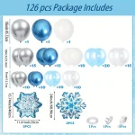 126PCS Snowflake Balloon Wreath Kit for Winter Party Birthdays and Indoor/outdoor Winter Wonderland Party Decorations - Imagine 2
