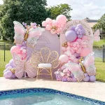 145pcs Butterfly Balloon Arch Kit Includes Macaron Pink Purple Latex Balloons Transparent Globos For Weddings Birthday Party - Imagine 2