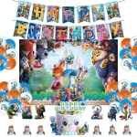 Disney Zootopia Birthday Party Decorations Supplies Judy Nick Tableware Tablecloth Balloon Zootropolis‌ Happy Birthday Plate Kit - Imagine 5