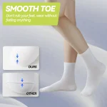 Children's pure cotton seamless socks,mesh thin mid-calf style for summer, suitable for students to wear to school, for sports - Imagine 2