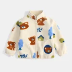 Boys Cartoon Coats Autumn Fashion Children's Clothes 1 to 2 4 6 8 Years Winter Baby Warm Fleece Outerwear Jacket for Girls - Imagine 3