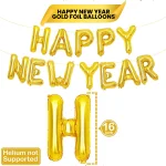 40Inch Gold Happy New Year 2026 Foil Balloon Hello 2026 Letter Balloon Banner Garland Christmas New Year Eve Decorations Supplie - Imagine 5