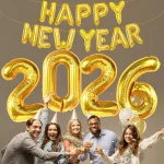 40Inch Gold Happy New Year 2026 Foil Balloon Hello 2026 Letter Balloon Banner Garland Christmas New Year Eve Decorations Supplie - Imagine 2