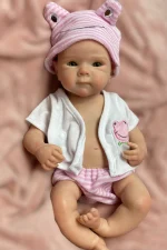13Inch Open Mouth Full Silicone Bettie Bebe Reborn Girl With Painted Skin Newborn Baby Doll Lifelike Muñeca Reborn For Kids Gift - Imagine 6