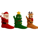 Funny 3D Santa Socks Cartoon Christmas Trees Winter Warm Cozy Thicken Mid-tube Stockings for Men Women Christmas Kawaii Socks - Imagine 5