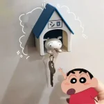 Cartoon Crayon Shin Chan Dynamic Keychain Anime Backpack Cute Small House Puppy Key Chain Decorative Model Toys Kawaii Gift - Imagine 2