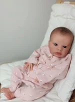 NPK 19 Inch Lifelike Reborn Toddler Doll Baby Girl with Soft Cloth Body Hand Drawn Hair Primrose Outfit Awake Expression - Imagine 2