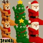 1/3Pairs Cartoon 3D Knit Santa Socks for Men Women Christmas Kawaii Funny Winter Warm Soft Cozy Fuzzy Thicken Mid-tube Stockings