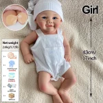 17" Vivienne Soft Silicone Girl Reborn Baby Doll Lifelike Bebe Reborn Doll Toys Realistic Baby Toys Real Corpo De Silicone Doll - Imagine 5