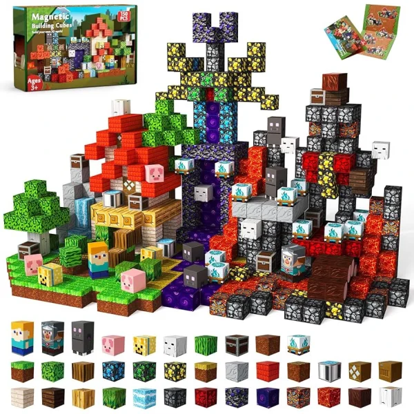 50-300 Pcs Magnetic Tiles Building Blocks Set, STEM Educational Toys for Kids Age 3 to 8, Creative Christmas Gift for Boys Girls
