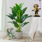 1pc Artificial Plants Large Tropical Palm Tree Fake Banana Plants Leaves Real Touch Plastic Monstera For Home Garden Party Decor - Imagine 6