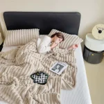 Imitation Rabbit Velvet Spring Autumn Warm Bed Blanket or Blanket and Pillowcase Soft Warmth Sofa Blankets for Throw Lap Blanket - Imagine 2