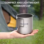 PACOONE Camping Mug Titanium Cup Tourist Tableware Picnic Utensils Outdoor Kitchen Equipment Travel Cooking Set Cookware Hiking - Imagine 5