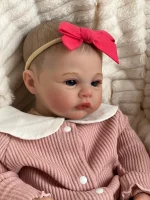 NPK 19inch Meadow Reborn Baby Doll Newborn Baby Size Real Picture Handmade 3D Skin Painted Hair Visible Veins - Imagine 3