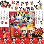 Disney Mickey Mouse Birthday Party Decoration Supplies Cartoon Mickey Paper Plates Napkins Cups Balloons for Kid DIY Event Decor - Imagine 6