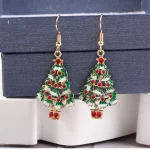 Luxury Earrings Fashion Plush Santa Snowman Deer Crystal Christmas Tree Stud Earrings Holiday Gifts Earrings for Women - Imagine 2