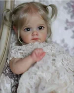60CM Maggie Handmade High Quality Soft Vinyl Silicone Reborn Toddler Detailed Lifelike Hand-rooted hair Collectible Art Doll - Imagine 3