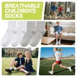 Children's socks made of combed cotton and ultra-thin mesh breathable short h breathable short socks suitable for boys and girls - Imagine 3