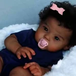 Reborn Baby Doll Black Baby Doll Soft Body And Curly Hair Realistic Newborn Baby Doll Real Life Baby Doll Cloth Body - Imagine 5