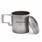 PACOONE Camping Mug Titanium Cup Tourist Tableware Picnic Utensils Outdoor Kitchen Equipment Travel Cooking Set Cookware Hiking - Imagine 2