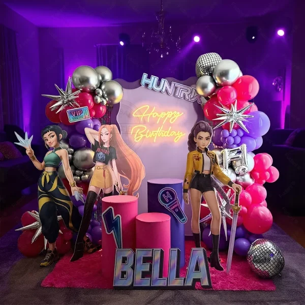 103pcs Kpop Demon Hunter Themed Silver Balloon Arch Set for Children's Birthday Party Decoration Baby Shower Gift Birthday Decor