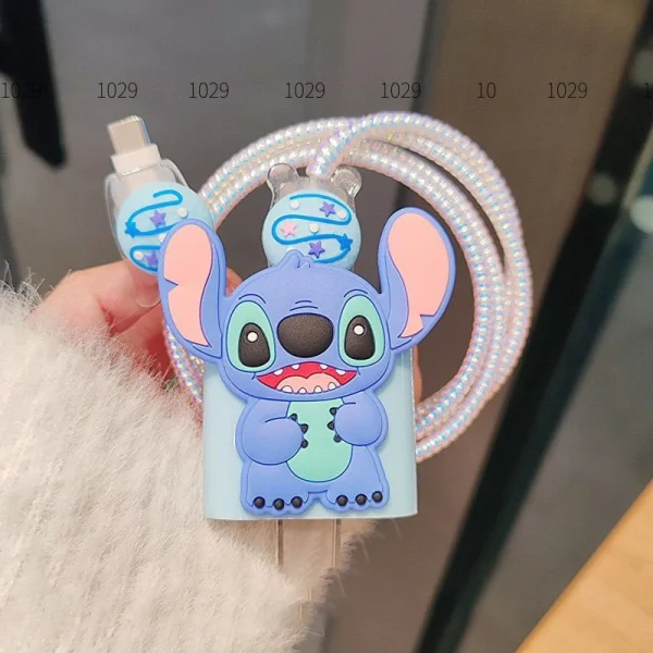Anime Lilo Stitch Iphone Ipad Charger Case Cover Protector Cover 18W/20W for Apple 15 16 Mobile Phone Data Cable Protective
