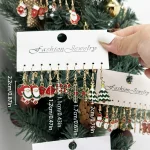 50PCS/10PCS Christmas Theme Earrings Vintage Metal Santa Earrings for Designing Women Fashion Christmas Gifts - Imagine 6