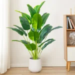 1pc Artificial Plants Large Tropical Palm Tree Fake Banana Plants Leaves Real Touch Plastic Monstera For Home Garden Party Decor - Imagine 3