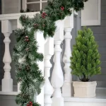 2pcs Artificial Pine Needle Christmas Trees - Realistic Indoor/Outdoor -Resistant Plastic Mini Holiday Decor for Garden & Patio - Imagine 2