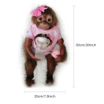 OtardDolls 20" Monkey Reborn Dolls Handmade Cute Reborn Baby Dolls With Soft Touch Realistic Toddler Doll For Kids Birthday - Imagine 2