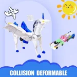 Transform unicorn car toys, children transform action characters, robot car sets, children's collision deformation cars - Imagine 5