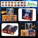 Magnetic Building Blocks, Halloween Themed Magnetic Block Puzzle, Magnetic Assembly Toys, Christmas and Halloween Gifts For Kids - Imagine 4