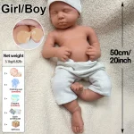 Realistic Washable Asleep 50cm Loulou Unpainted Silicone Reborn Baby Girl/Boy Soft Durable Doll for Collector Artist - Imagine 2