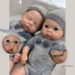 1PC/ 2 Styles Open Mouth 13Inch Solid Silicone Bebe Reborn Girl Doll Soft Touch Handmade Newborn Baby Girls Perfect As Gifts