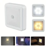 Motion Controlled Human Body Sensor LED Night Light Smart Battery Operated WC Bedside Lamp For Room Hallway Pathway Home Light - Imagine 2