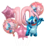 Disney Stitch Birthday Party Decoration Lilo And Stitch Theme Tableware Set Cup Plate Angle Balloon Supplies For Kids Boy Girls - Imagine 4