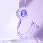 Anime Sanrio Kuromi Hello Kitty 3-In-1 Fast Charging Cable Cinnamoroll Data Cable Retractable Telescopic Charging Cable Gifts - Imagine 4