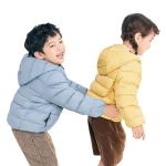 Fall and Winter Children's Light Paragraph down Jacket Children's Jacket New Boys and Girls Big Boy Hooded White Duck down Jacke - Imagine 5